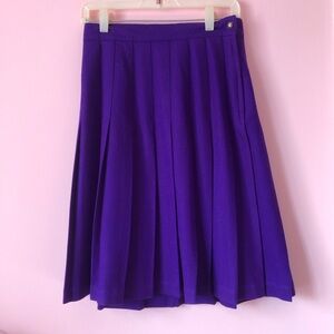 Purple 100% wool vintage pleated skirt